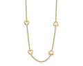 Heart Station Necklace - Yellow Gold