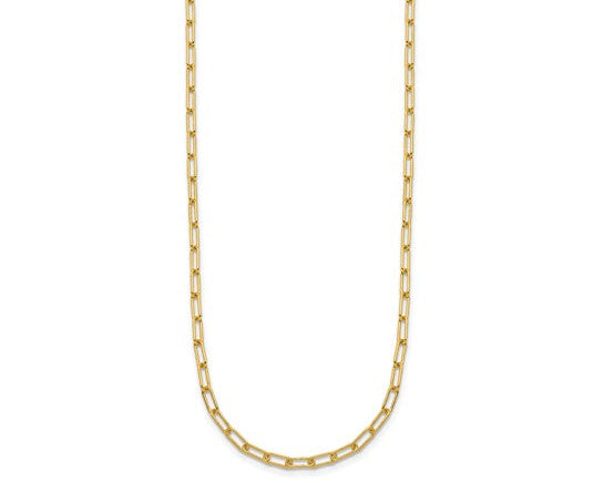 Paperclip Style Necklace - Yellow Gold