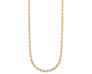 Paperclip Style Necklace 18" - Yellow Gold