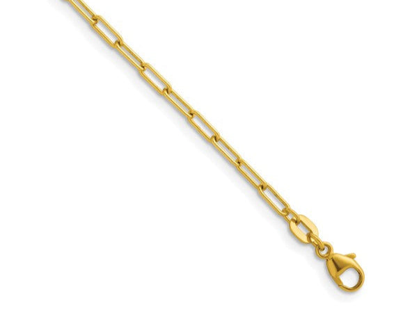 Paperclip Style Necklace - Yellow Gold