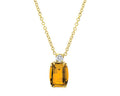 Citrine Necklace with Diamond Accent - Yellow Gold