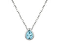Aquamarine Bezel Set Slide Pendant - White Gold
