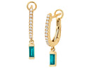 London Blue Topaz Earrings with Pave Diamond Tops - Yellow Gold