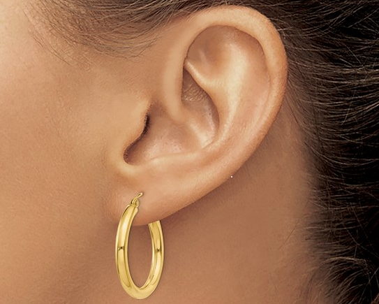 25 x 3mm Hoop Earrings - Yellow Gold
