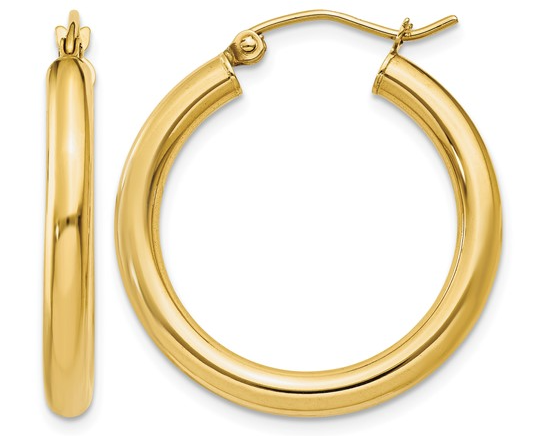25 x 3mm Hoop Earrings - Yellow Gold