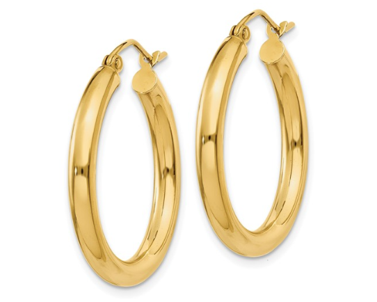 25 x 3mm Hoop Earrings - Yellow Gold