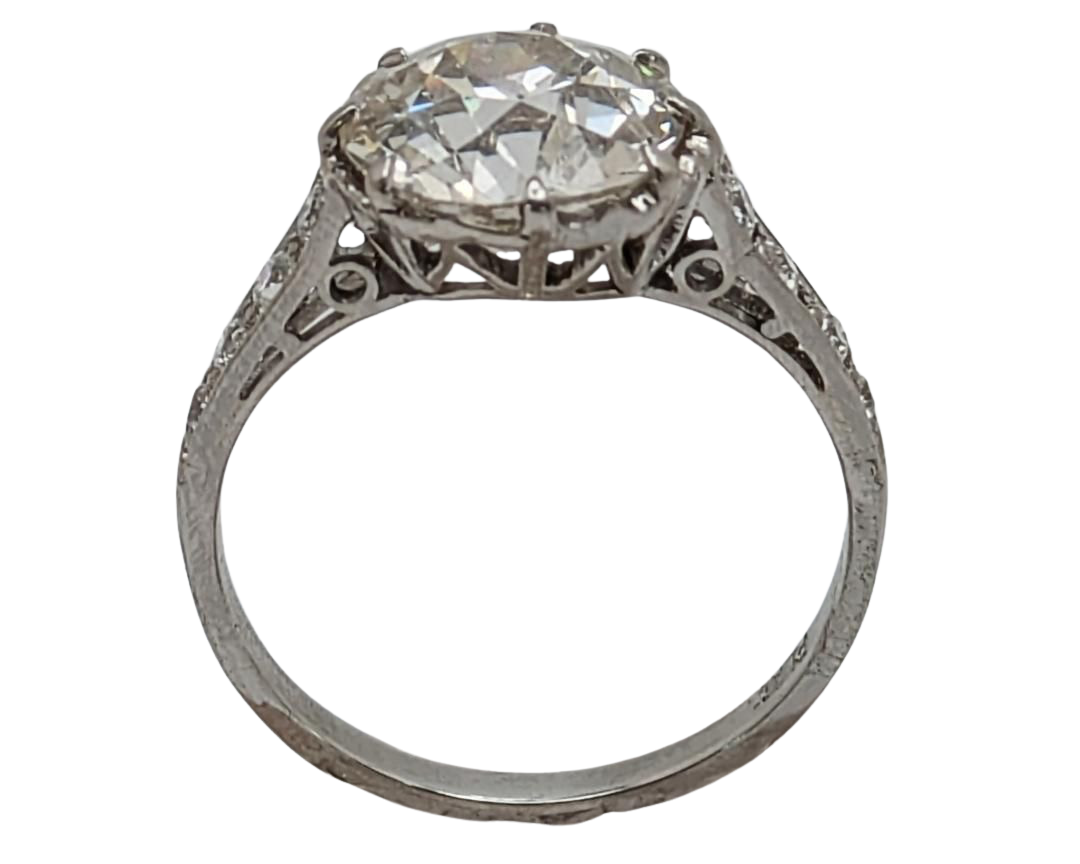 3.04ctw Diamond Art Deco Ring - Platinum