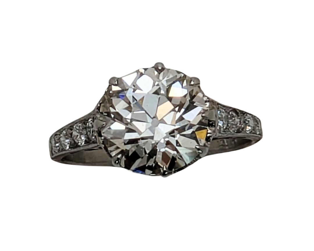 3.04ctw Diamond Art Deco Ring - Platinum