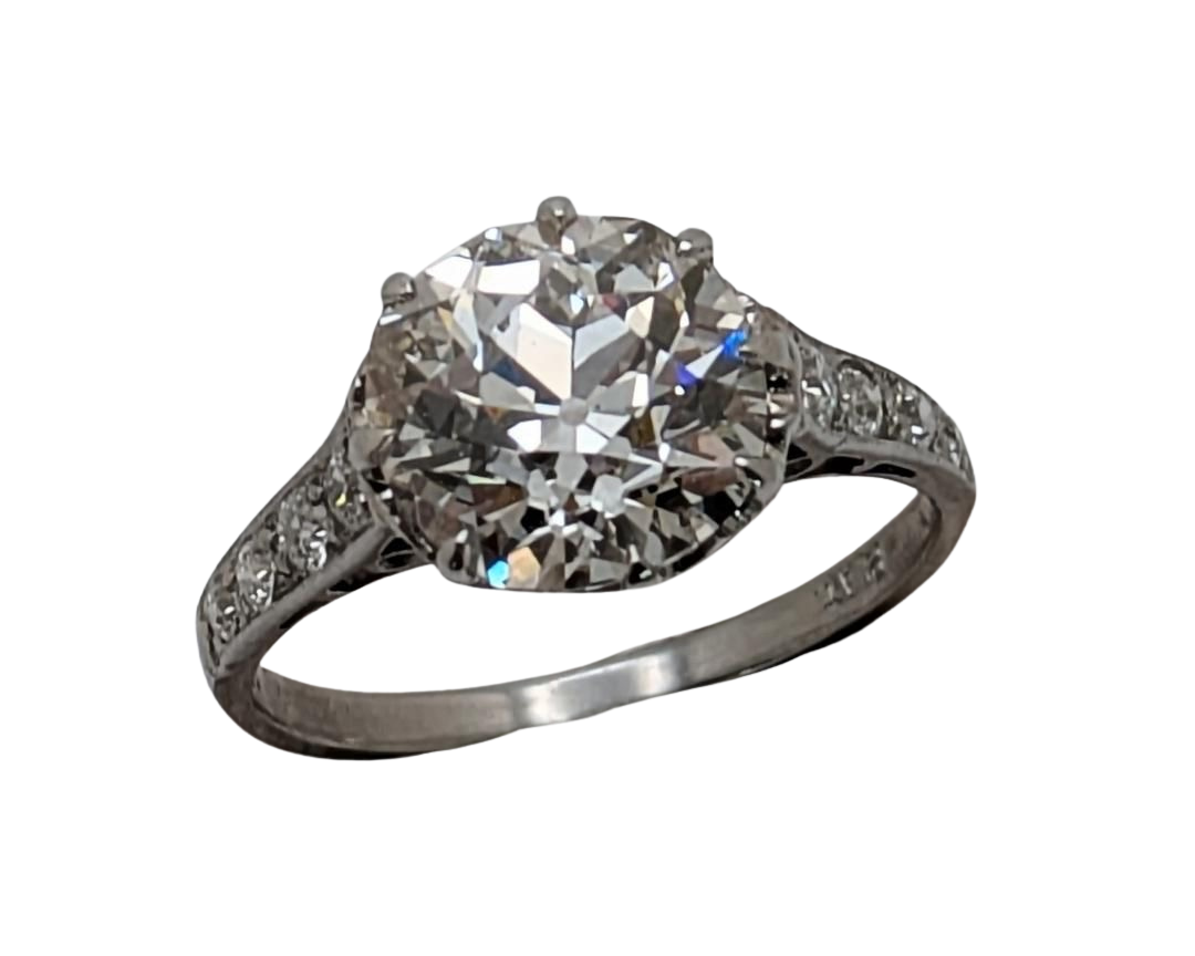3.04ctw Diamond Art Deco Ring - Platinum