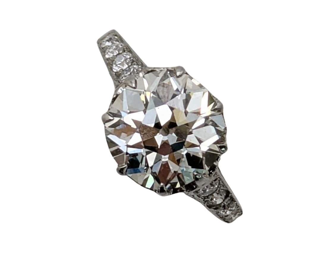 3.04ctw Diamond Art Deco Ring - Platinum