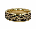 Wave Design Wedding Band Wide - Yellow Gold