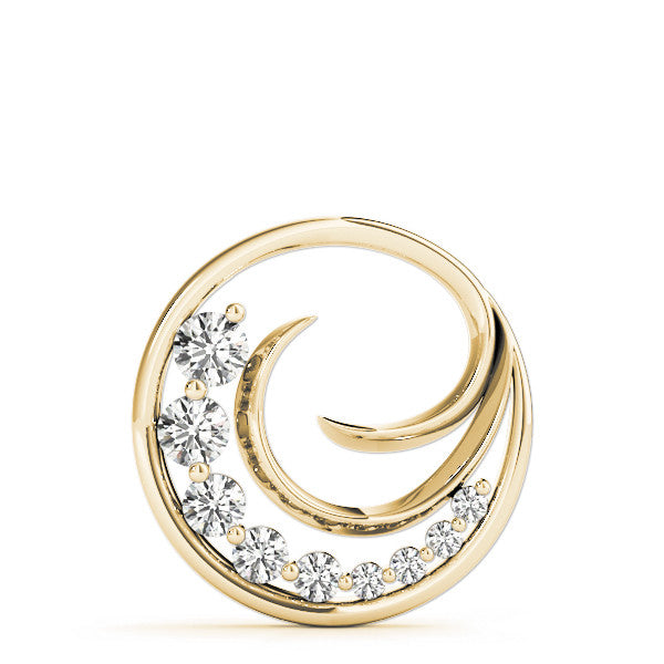 Journey/Wave Diamond Pendant - Yellow Gold