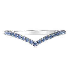 Load image into Gallery viewer, V-Shape Pave Sapphire Band - White Gold
