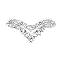 Load image into Gallery viewer, Double V-Shape Pave Diamond Band - White Gold
