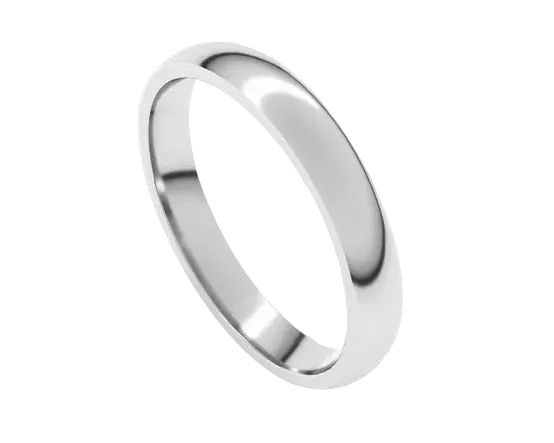 Half Round Band 3mm - Platinum
