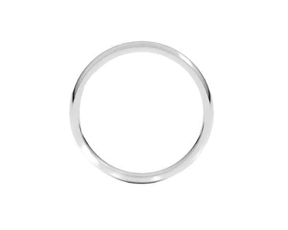 Half Round Band 3mm - Platinum