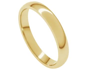Half Round Band 3mm - Yellow Gold