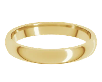 Half Round Band 3mm - Yellow Gold