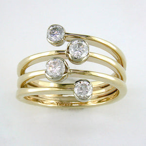 Diamond galaxy ring - 2-Tone Gold