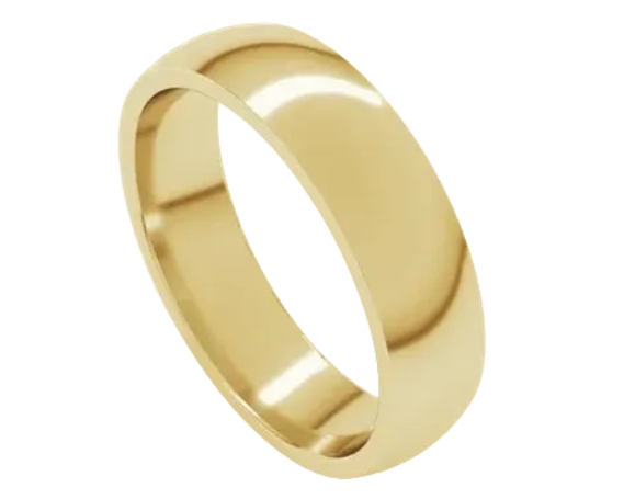5mm Half Round Band - Yellow Gold