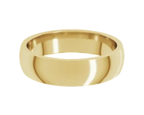 5mm Half Round Band - Yellow Gold