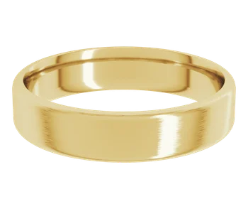 Satin Finish Flat Band 5mm - Yellow Gold