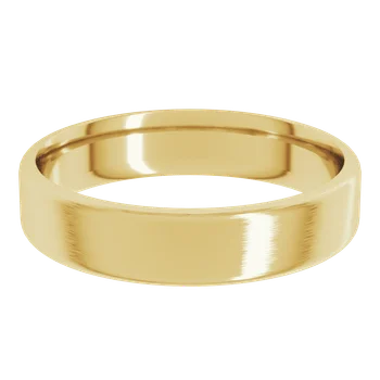 Satin Finish Flat Band 5mm - Yellow Gold