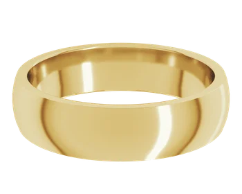 Half Round Band 5mm - Yellow Gold