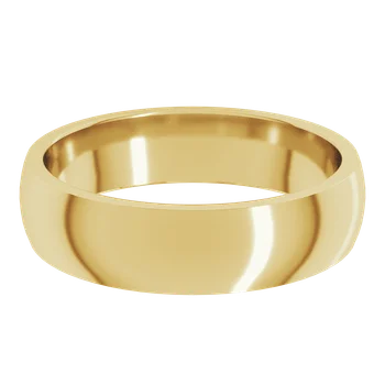 Half Round Band 5mm - Yellow Gold