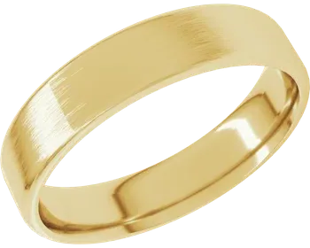 Satin Finish Flat Band 5mm - Yellow Gold