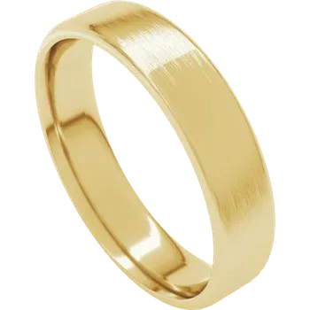 Satin Finish Flat Band 5mm - Yellow Gold