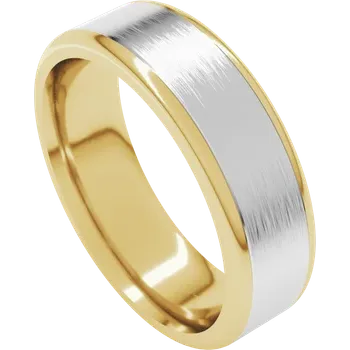 Satin Finish Flat Band 6mm - Two Tone