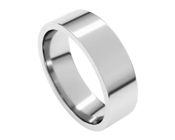 Flat Band 6mm - White Gold