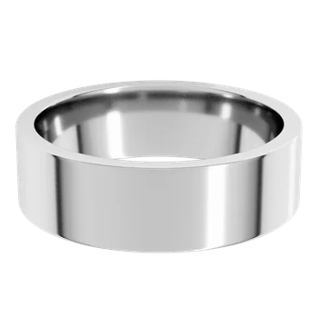 Flat Band 6mm - White Gold