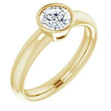 Load image into Gallery viewer, .71ct Bezel Set Diamond Solitaire Ring GIA - Yellow Gold
