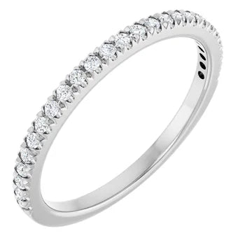 0.17ctw French Pave Set Diamond Band - White Gold