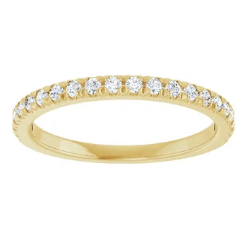 .23ctw French Pave Diamond Band - Yellow Gold