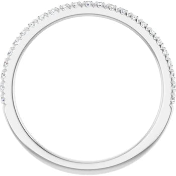 0.17ctw French Pave Set Diamond Band - White Gold