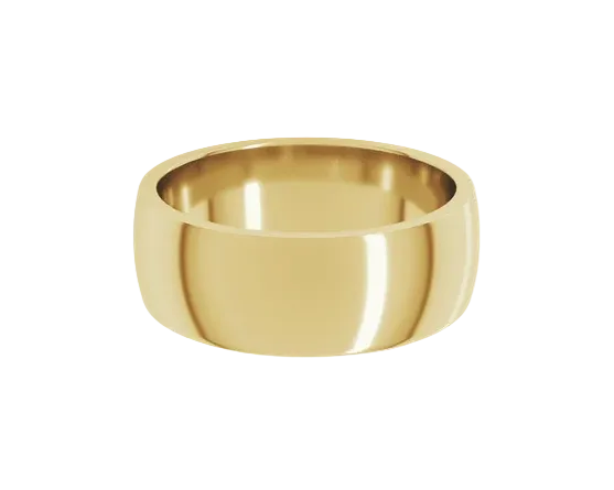 7mm Half Round Band - Yellow Gold
