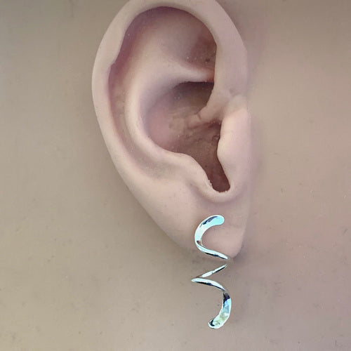 Tornado Spiral Earrings - Silver