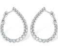 Diamond Twisted Hoop Earrings - White Gold