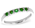 Emerald and Diamond Band - White Gold