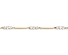 Load image into Gallery viewer, Alternating Diamond and Rectangle Link Bracelet - Yellow Gold
