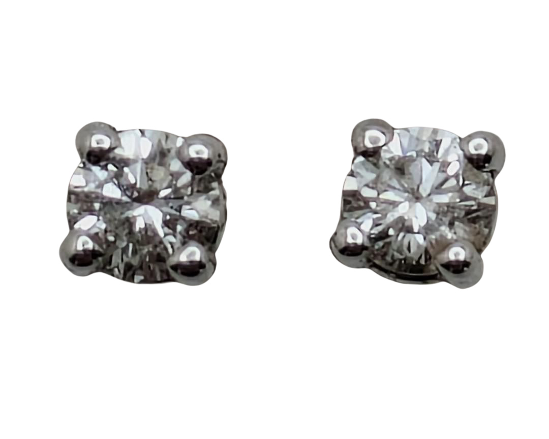 Diamond Stud Earrings 0.10ctw - White Gold