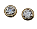 0.51ctw Bezel Set Diamond Stud Earrings - Yellow Gold