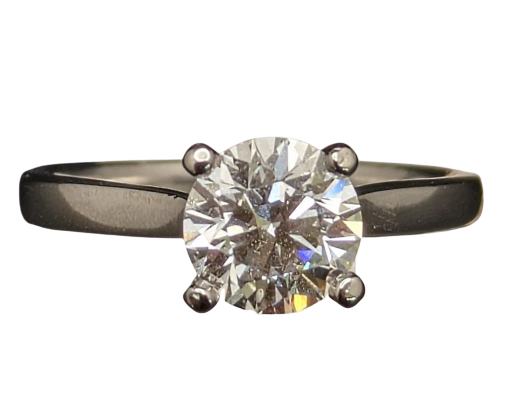1.29 Round Cut Diamond Solitaire Ring - Platinum