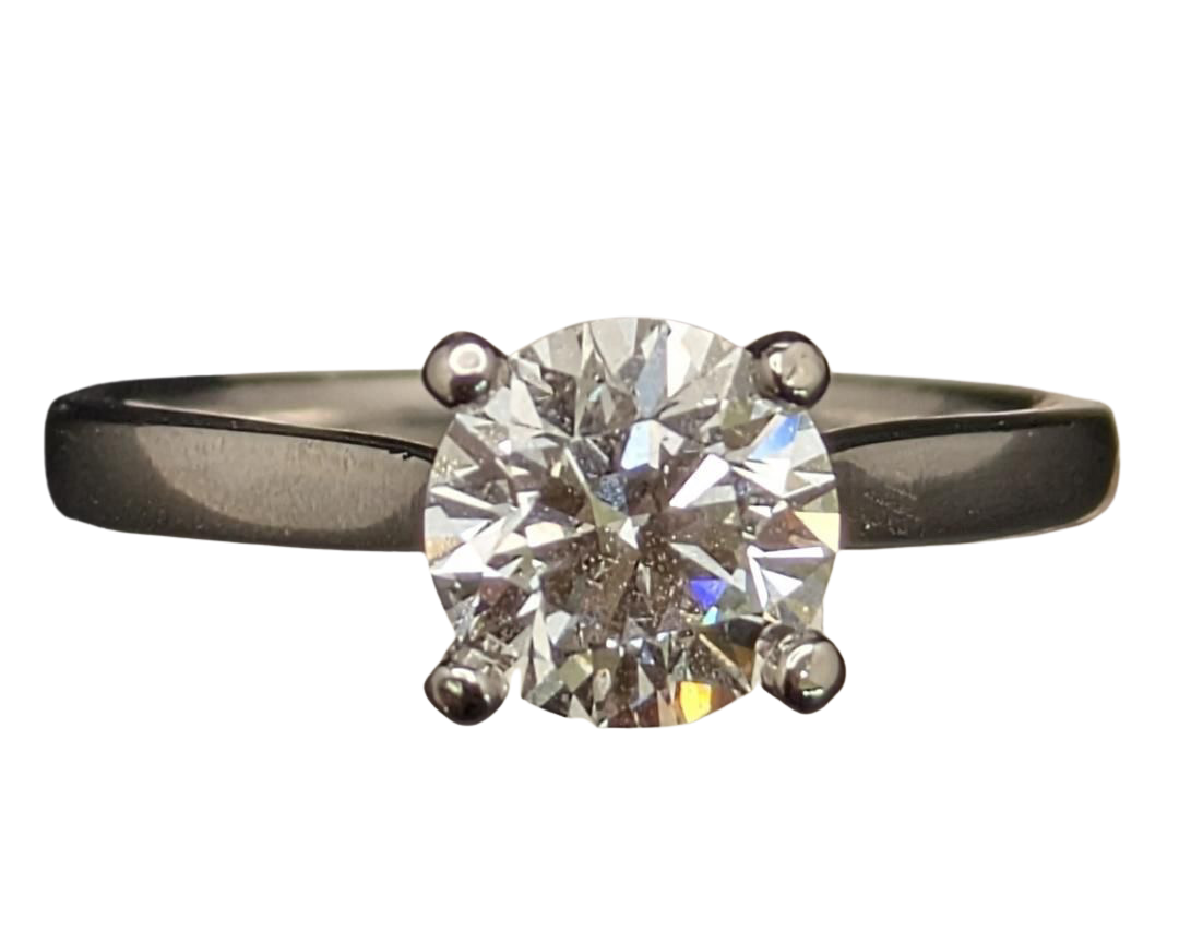 1.29 Round Cut Diamond Solitaire Ring - Platinum