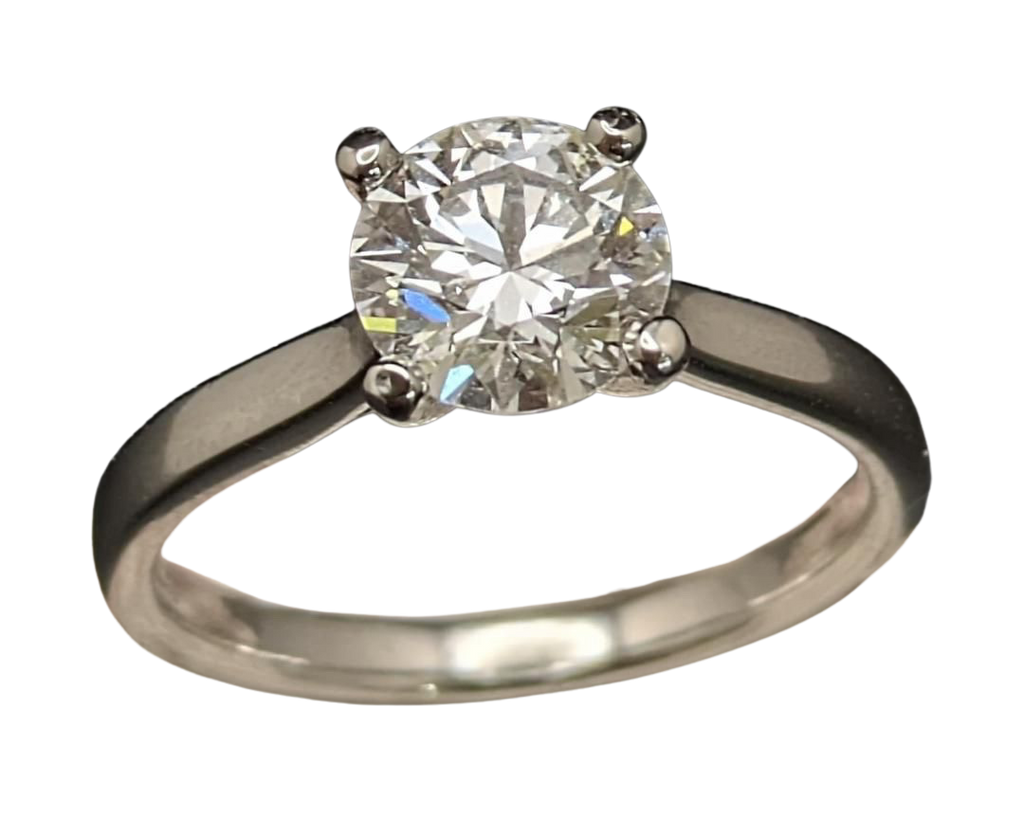1.29 Round Cut Diamond Solitaire Ring - Platinum