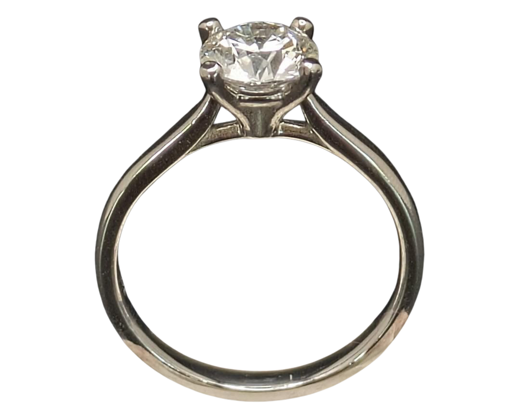 1.29 Round Cut Diamond Solitaire Ring - Platinum
