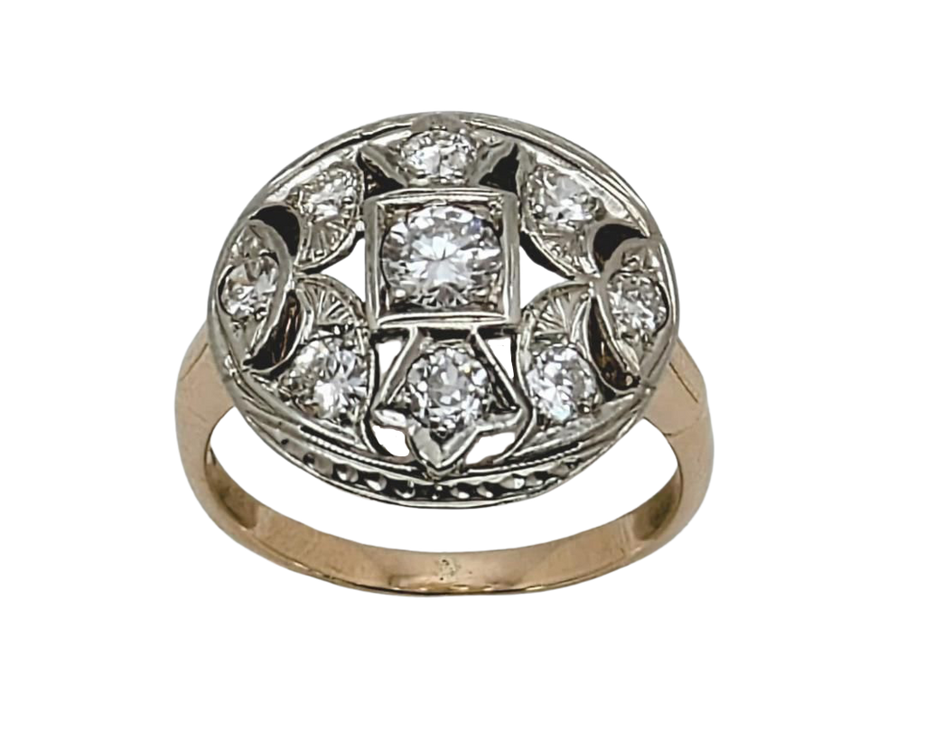 Diamond Filigree Cocktail Ring - Two Tone